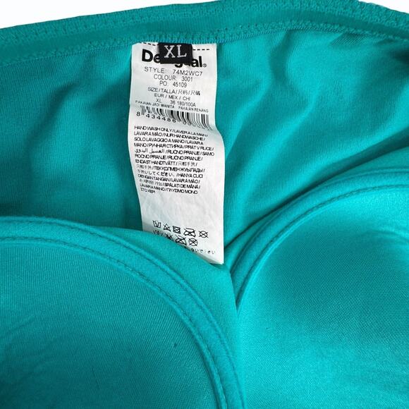 Desigual Sonar Floral 1 Piece Swimsuit Size XL Retro Bandeau Underwire Bohemian‎ - Picture 9 of 12